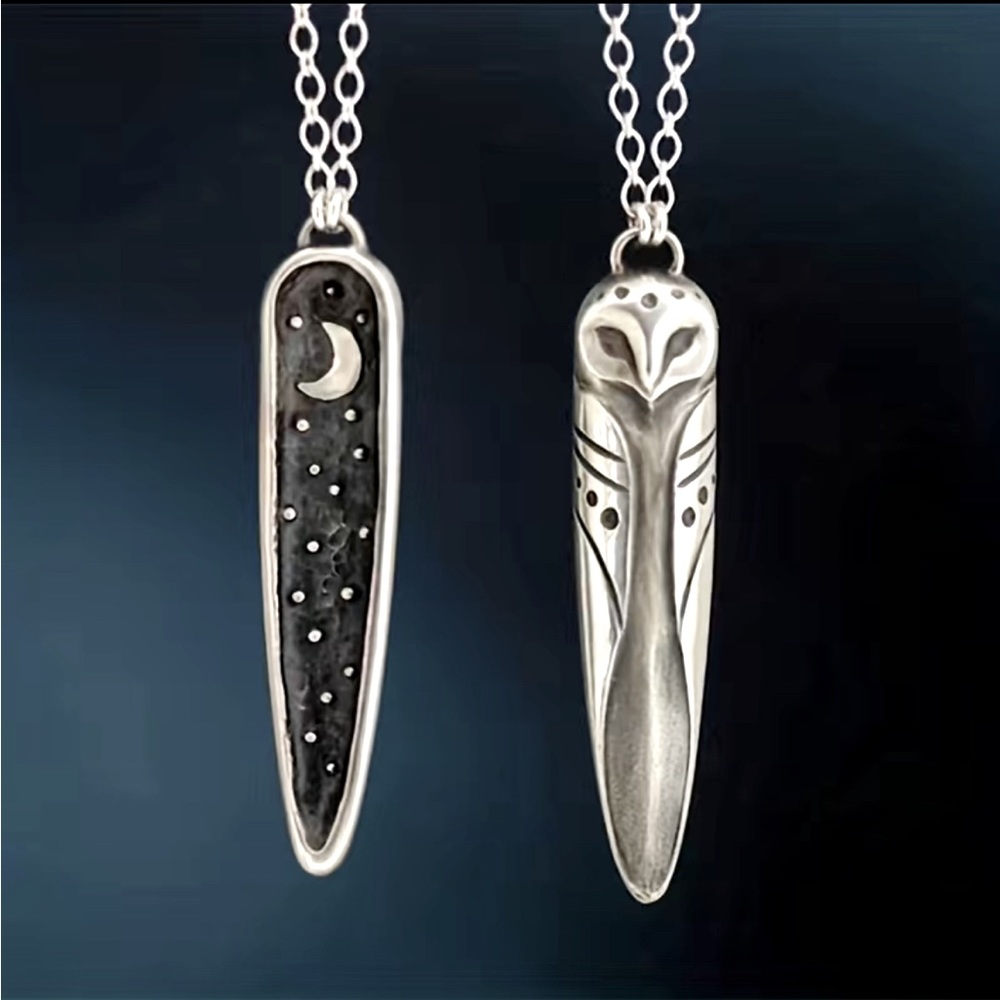 3/$15 Owl and Moon Pendant Necklace